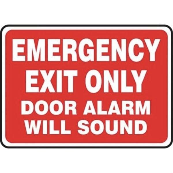 Accuform Exit Sign, Adhesive Poly, 14 in W, 10 in H MEXT411VS - main